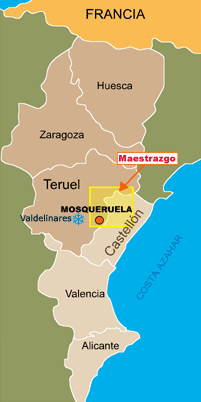 Situación de la localidad de Mosqueruela